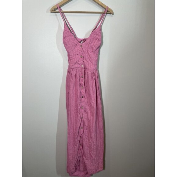 Free People Endless Summer Bon Bon Bon Midi Dress Size Small Pink Boho Long - Picture 1 of 10